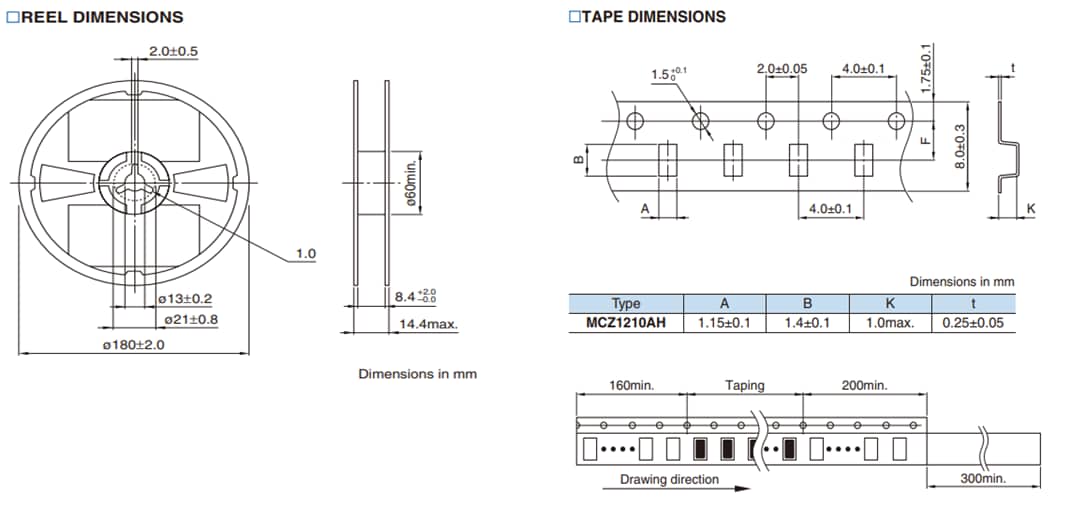 Mechanical Drawing - TDK MCZ1210AH Common Mode Filters